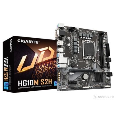 MB Gigabyte H610M S2H V2 DDR5 LGA1700 5600MHz SATA3 M.2 USB3.2 GBit LAN PCIe 4.0 HDMI/VGA/2xDP