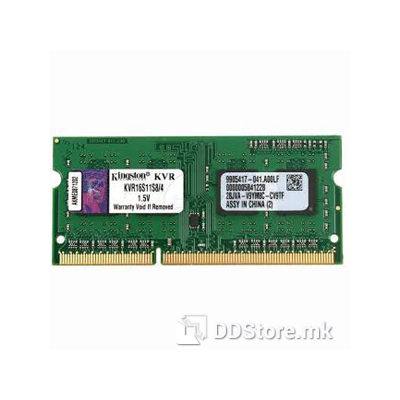 Kingston 4GB CL11 DDR3 1600 MHz SR SODIMM Notebook Memory