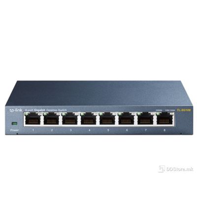 TP-Link Switch 8-port Desktop Gigabit, 8 10/100/1000M RJ45 ports, steel case