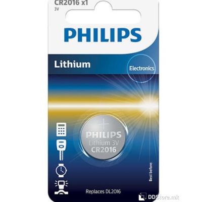 Batteries Philips CR2016 3V 1pack Lithium