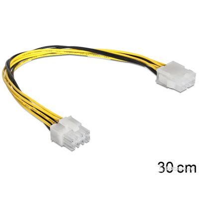 EXTENSION PSU EPS 4-pin 30cm , DELOCK, Black/Yellow