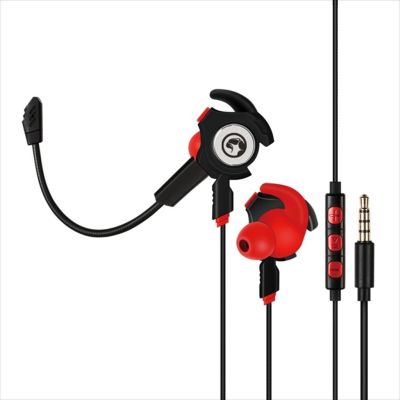 MARVO GP001 w/dual microphones (one detachable), 1x3.5mm / 2x3.5mm, Black/red