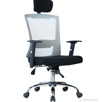 Office chair CONFERENCE with headrest (BLACK & WHITE)