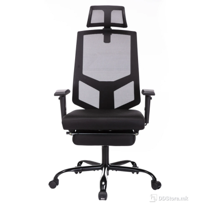 Office chair RELAX  with footrest mesh ( BLACK )