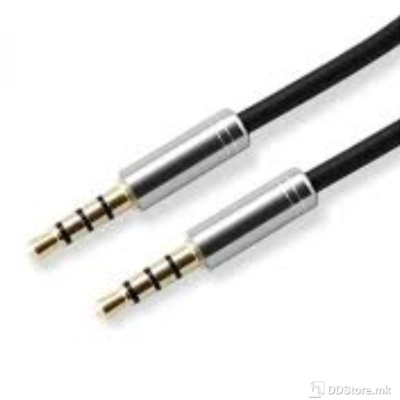 Cable Stereo Plug 3,5mm to Stereo 3,5mm 4pin 1.5m SBOX Metal/Gold Plated Fruity Black