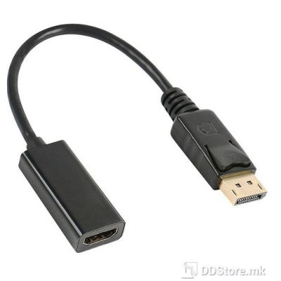 Power Box DP Male to HDMI Female Adapter, Gold plated, Supports 4K Ultra HD Resolution, Black