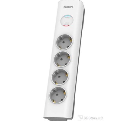 Power Protector Philips 2m 4 Sockets White