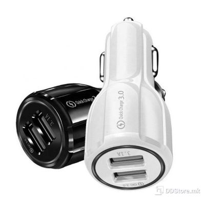 Power Box Dual Car Charger, Input: DC12-24V, Black