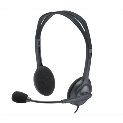 LOGITECH H111 Black w/microphone 981-000593, 1x3.5mm