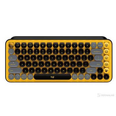 LOGITECH POP KEYS Brown Tactile switch w/Emoji, Logi Bolt w/Bluetooth Multi-device Blast Yellow 920-010735