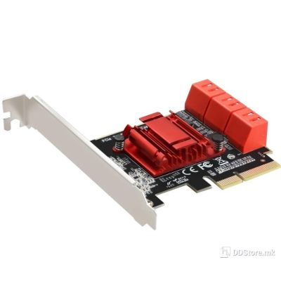 CONVERTOR PCI-E TO SATA3 X6 PORT, TXB113, Chipset: SM1166,LP