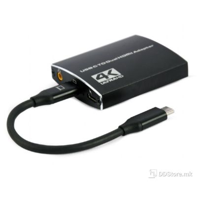 Adapter USB Type-C to Dual HDMI Black
