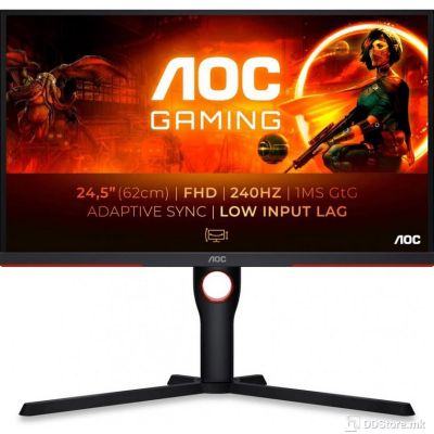 AOC FullHD LED Backlit Gaming 25G3ZM, Black/Red, 3-sided frameless, 24.5", VA
