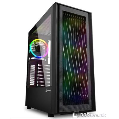 ATX Midi Tower Case Sharkoon RGB WAVE Gaming w/2xUSB 3.0, Type-C, 4x 120mm Fans