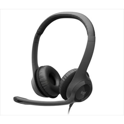 HEADPHONES LOGITECH H390 USB Black w/Microphone 981-000406