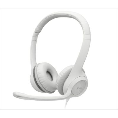 HEADPHONES LOGITECH H390 USB White w/Microphone 981-001286