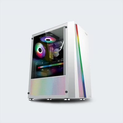 ARMAGGEDDON ATX mid-Tower KAGAMI K2 WHITE w/WINDOW, RGB STRIPE, w/o OD DVD slot