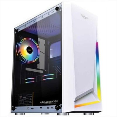 ARMAGGEDDON microATX NIMITZ N5 AURORA WHITE, w/WINDOW, RGB FRONT PANEL, w/o OD DVD slot