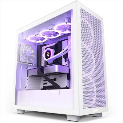 NZXT ATX Mid-Tower H7 FLOW w/WINDOW + Front & top MESH 2xF120Q Quiet, Matte White CM-H71FW-01